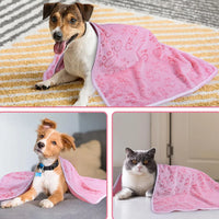 Soft Fluffy Pet Blanket – Cute Paw Print Warm Fleece Mat for Dogs & Cats - BIG FRENCHIES