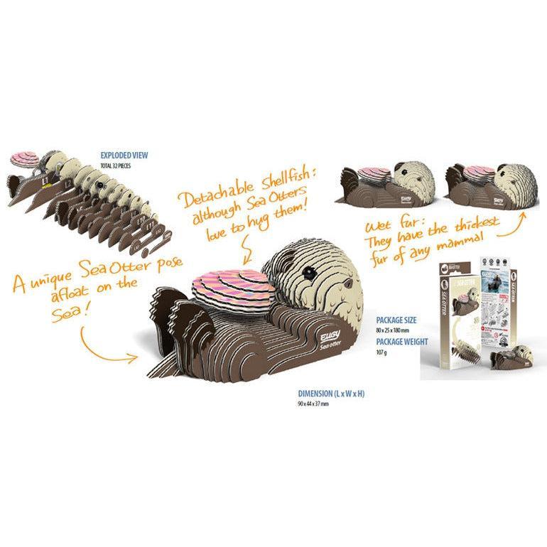 Sea Otter 3D Cardboard Model Kit Eugy - BIG FRENCHIES