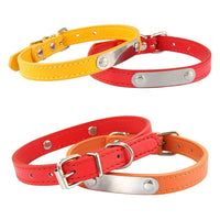 Personalized Dog Collar with Name Engraving – Anti-Lost PU Leather Collar for Dogs and Cats - BIG FRENCHIES