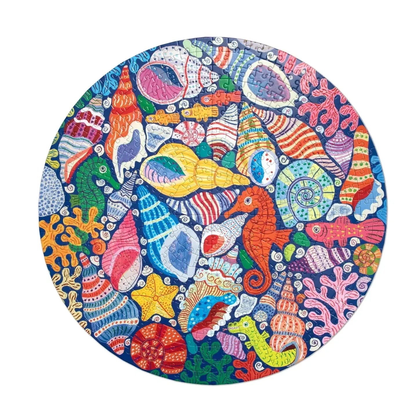 Seahorses, Shells & Coral 500 Piece Round Jigsaw Puzzle eeBoo