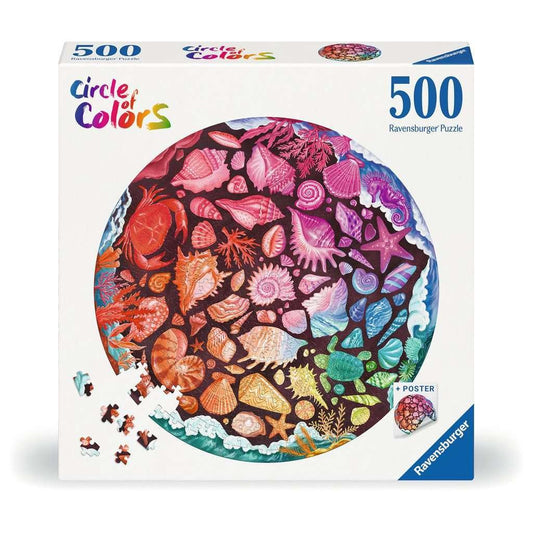 Seashells "Circle of Colors" 500 Piece Round Jigsaw Puzzle Ravensburger - BIG FRENCHIES