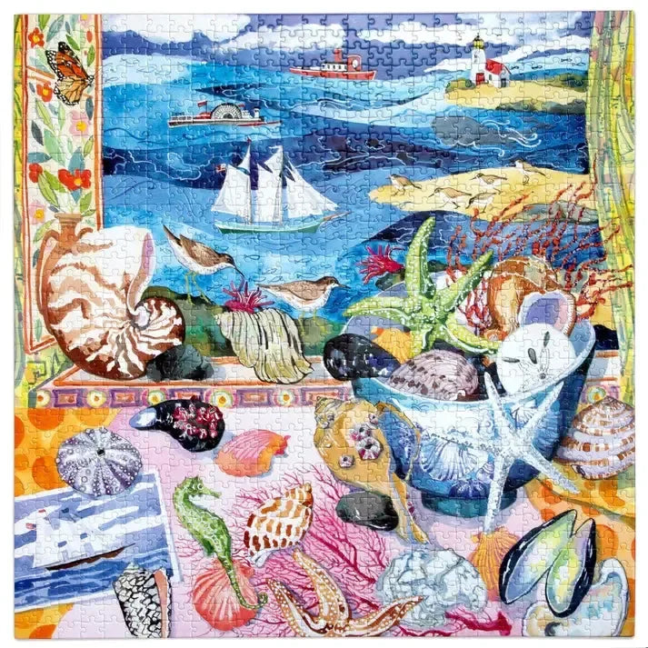 Seashells by the Shore 1000 Piece Jigsaw Puzzle eeBoo - BIG FRENCHIES