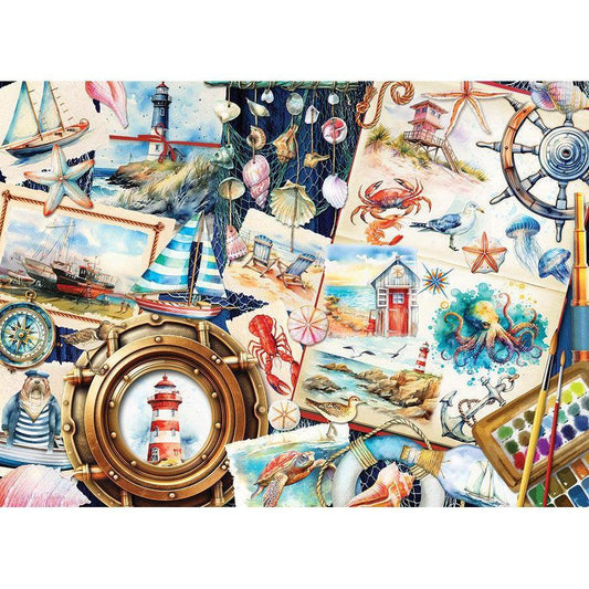 Seashore Sketchbook 1000 Piece Jigsaw Puzzle Cobble Hill - BIG FRENCHIES