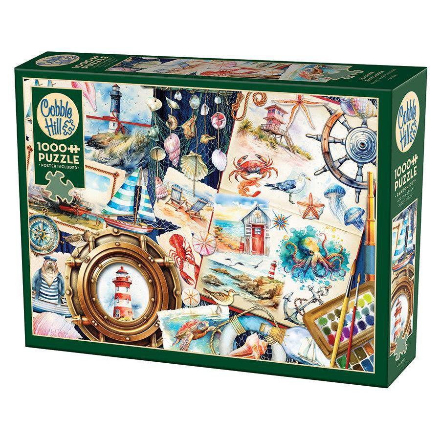 Seashore Sketchbook 1000 Piece Jigsaw Puzzle Cobble Hill - BIG FRENCHIES