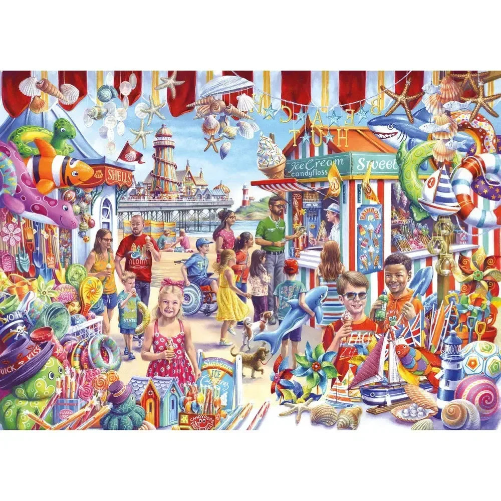 Seaside Souvenirs 1000 Piece Jigsaw Puzzle Gibsons - BIG FRENCHIES