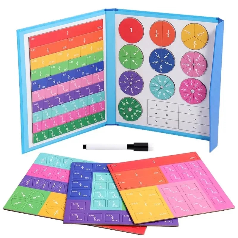 Magnetic Fraction Puzzle Set – Montessori Math Learning Toy for Kids - BIG FRENCHIES