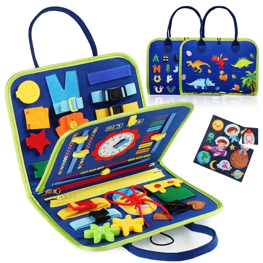 Busy Board Montessori Sensory Toy – Educational Travel Activity Board - BIG FRENCHIES