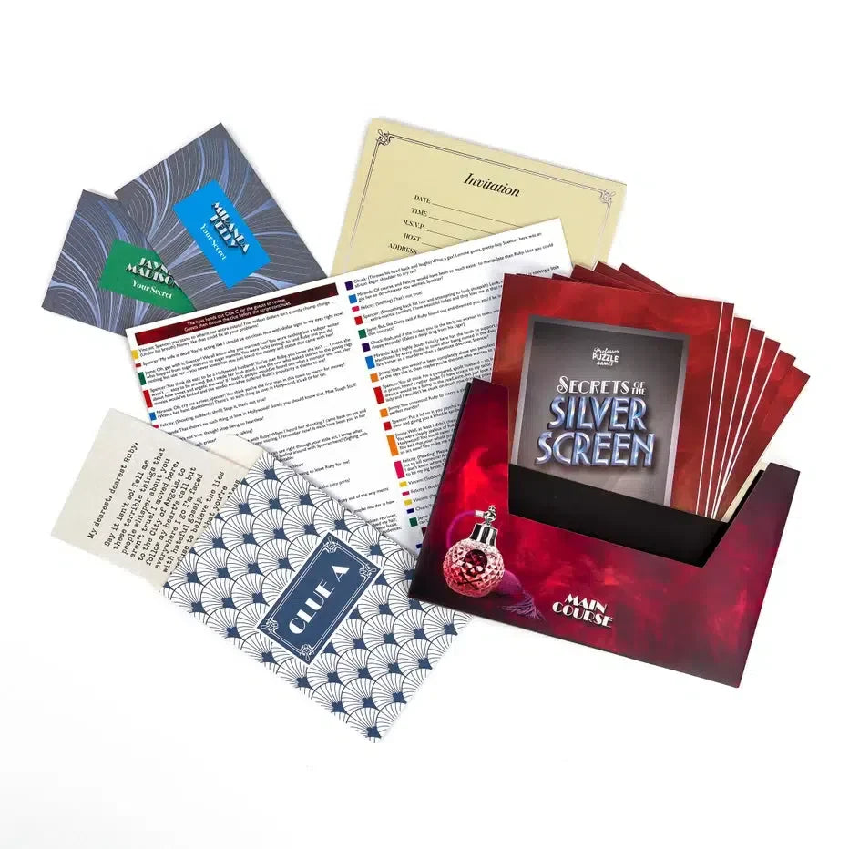 Secrets of the Silver Screen Murder Mystery Game Professor Puzzle