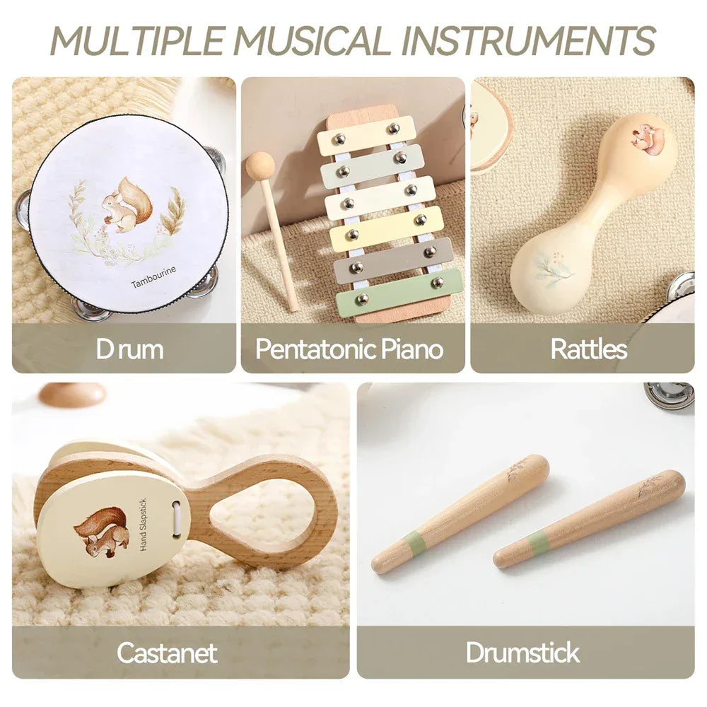 Montessori Musical Instruments Baby Toys | Drum & Xylophone for 0–12 Months - BIG FRENCHIES