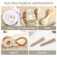 Montessori Musical Instruments Baby Drum Xylophone Toy