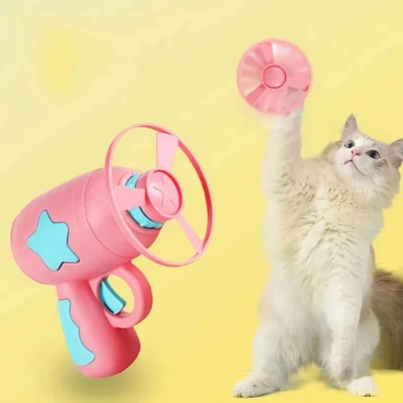 Interactive Cat Toy – Flying Disc Shooting Gun - BIG FRENCHIES