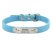 Personalized Dog Collar with Name Engraving – Anti-Lost PU Leather Collar for Dogs and Cats - BIG FRENCHIES