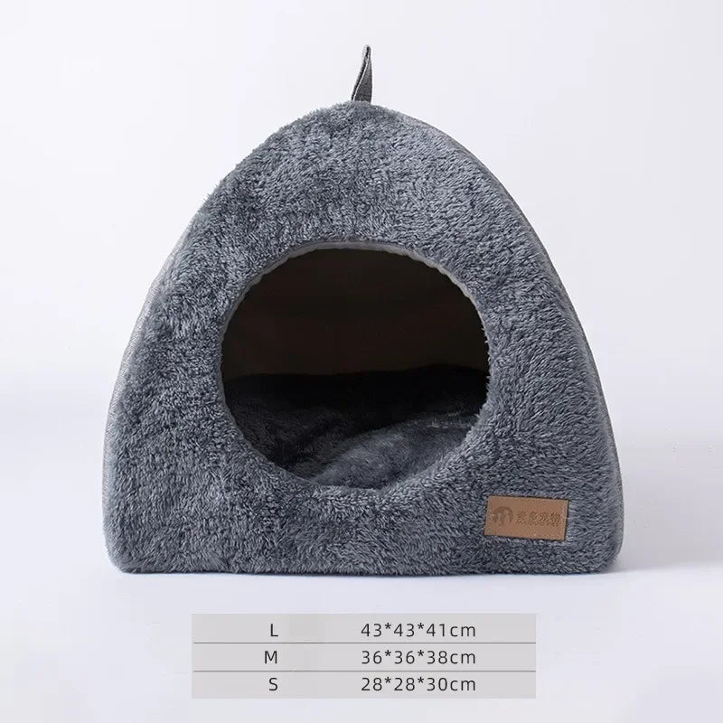 Heated Cat Bed – Self Warming Triangle Cat Cave for Indoor Pets - BIG FRENCHIES