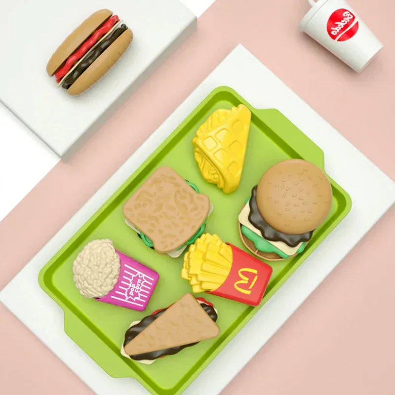 Children Hamburger Pretend Play Kitchen Toy Set – Sandwich & Fries - BIG FRENCHIES