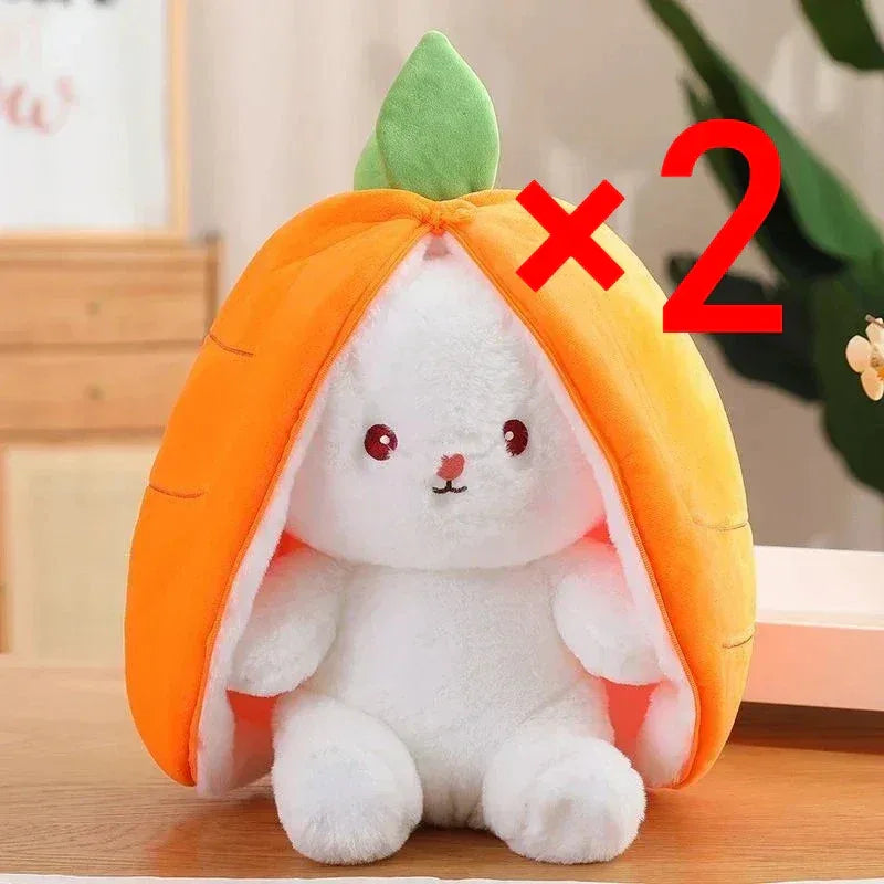 Cute Strawberry Carrot Rabbit Plush Toy – Soft Cuddly Bunny Doll - BIG FRENCHIES