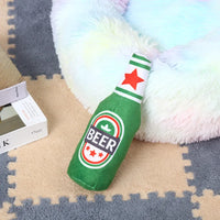Plush Beer Bottle Dog Toy – Squeaky, Bite-Resistant, Teeth Cleaning - BIG FRENCHIES