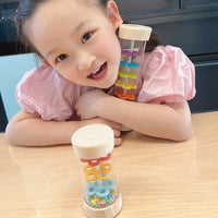 Montessori  Baby Rain Stick Rainbow Hourglass Rain Music Rattle Baby Educational Toy Rainmaker Montessori Sensory Toys for Kids