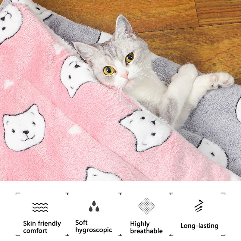 Thicken Flannel Cat Mat – Soft Winter Sleeping Cushion for Cats & Small Dogs - BIG FRENCHIES