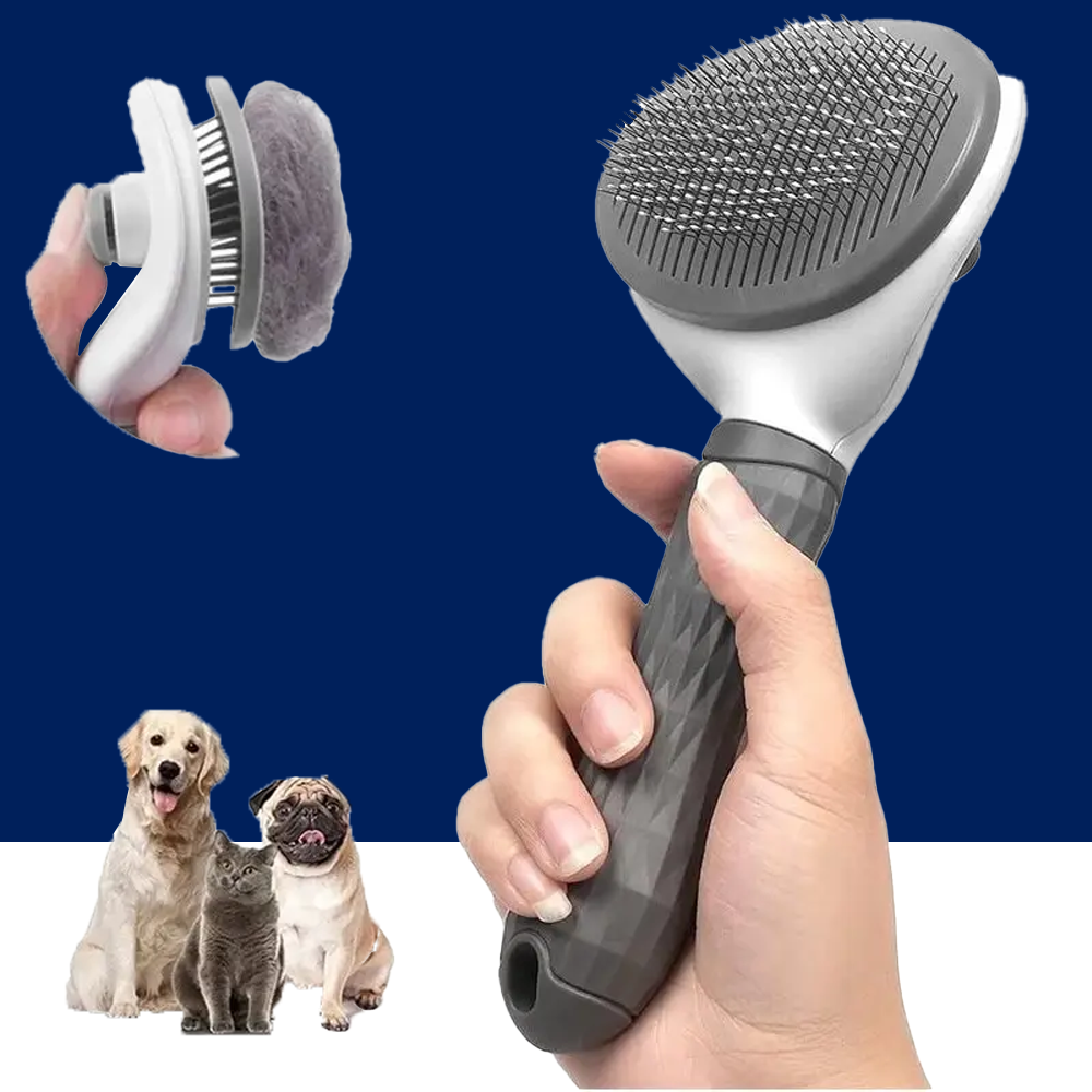 Self-Cleaning Pet Hair Removal Brush for Grooming - BIG FRENCHIES