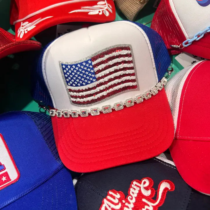 Sequin Flag Trucker - BIG FRENCHIES