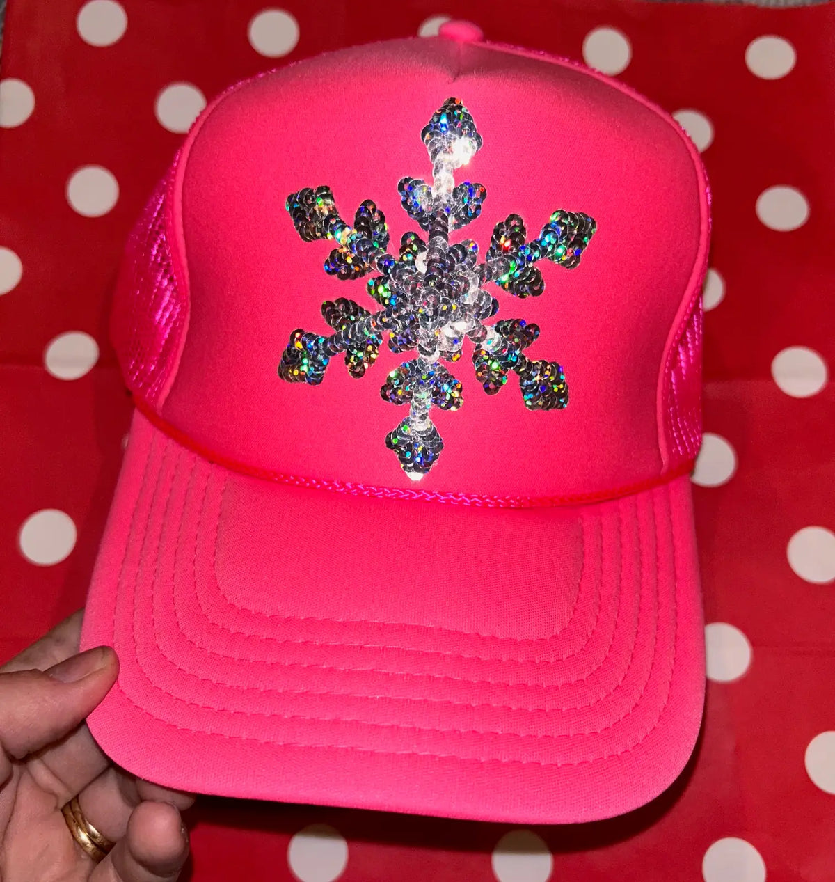 Sequin Snowflake Trucker Hat - BIG FRENCHIES