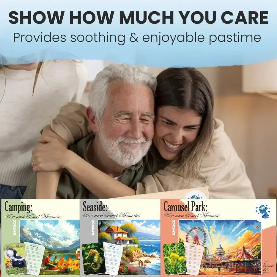 Set of 3 60 Piece Tray Jigsaw Puzzles with Conversation Cards Quokka - BIG FRENCHIES