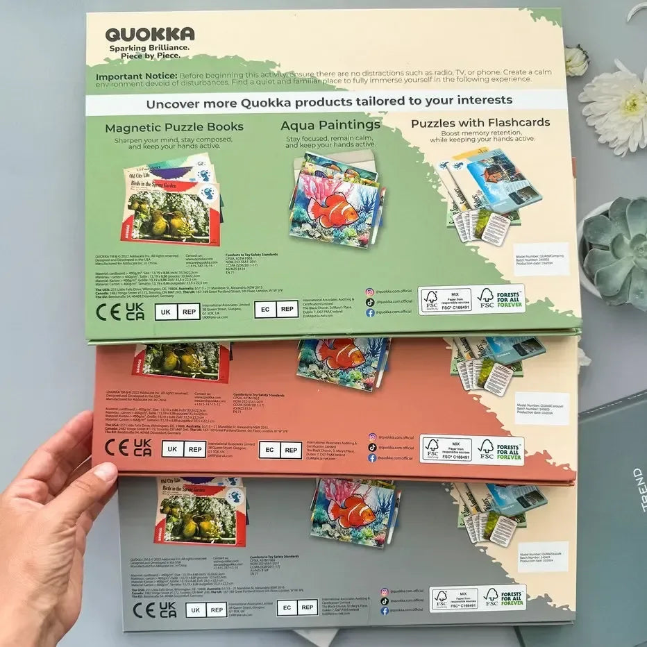 Set of 3 60 Piece Tray Jigsaw Puzzles with Conversation Cards Quokka - BIG FRENCHIES