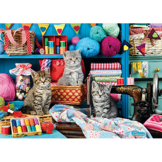 Sewing Room Kittens 48 Connecting Pieces Jigsaw Puzzle Eurographics - BIG FRENCHIES