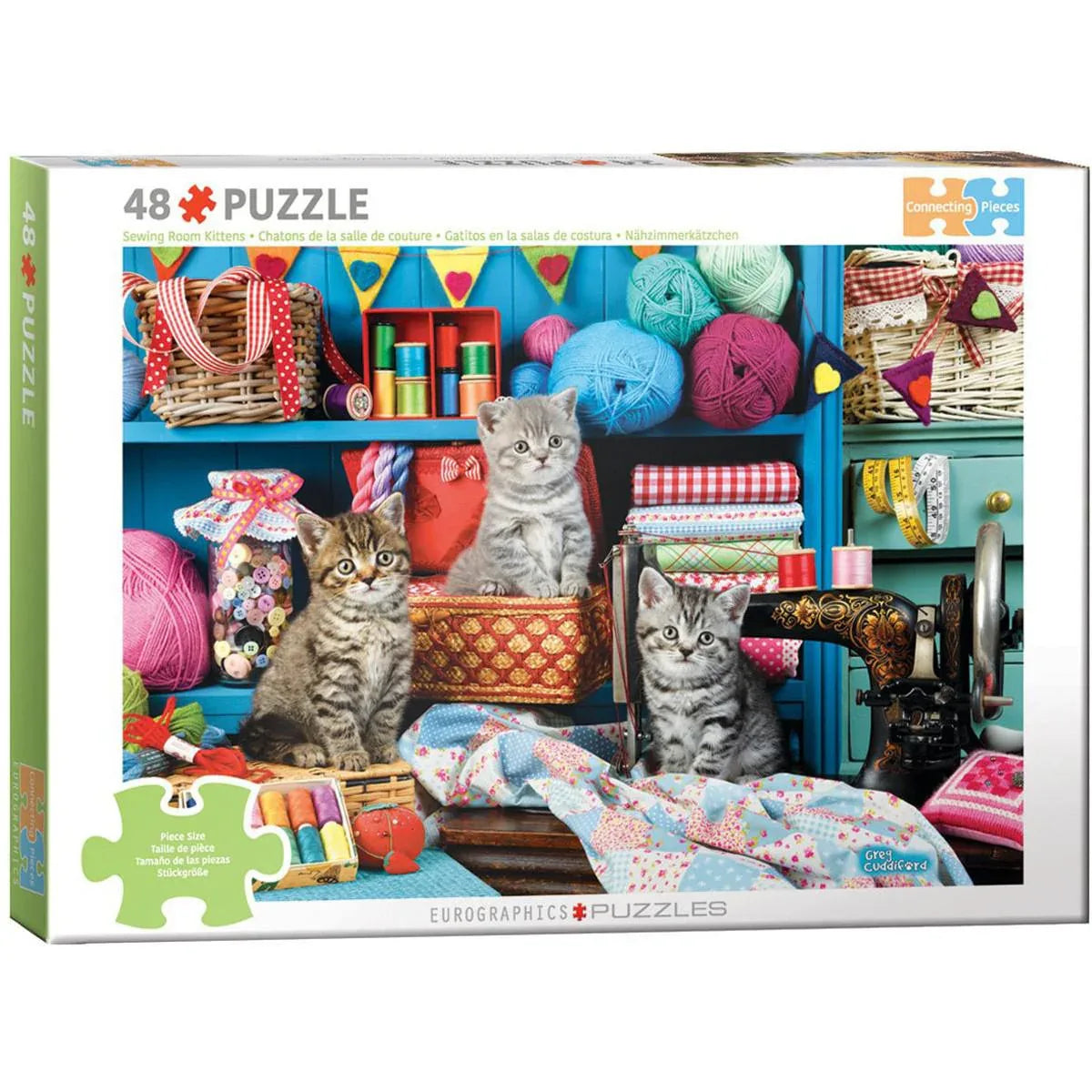 Sewing Room Kittens 48 Connecting Pieces Jigsaw Puzzle Eurographics - BIG FRENCHIES