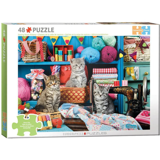 Sewing Room Kittens 48 Connecting Pieces Jigsaw Puzzle Eurographics - BIG FRENCHIES
