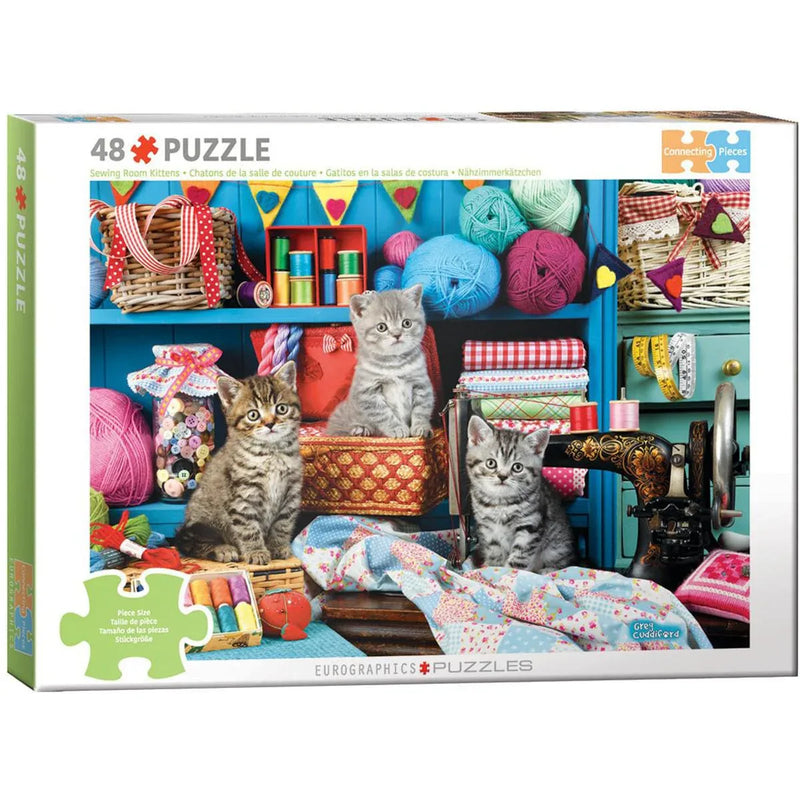Sewing Room Kittens 48 Connecting Pieces Jigsaw Puzzle Eurographics - BIG FRENCHIES