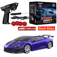 4WD RC Drift Racing Car - 1/43 Mini High-Speed Electric Car with Gyroscope, Realistic Lights, Remote Control Toy for Kids & Adults