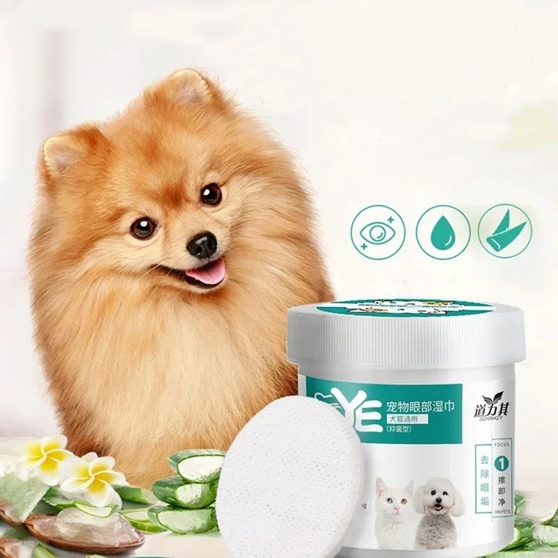 Gentle Pet Eye Wipes for Tear Stains 130 Pcs - BIG FRENCHIES
