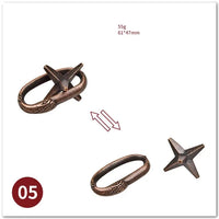 MEACAOFG Classic IQ Metal Brain Teaser 3D Alloy Box Kong Ming Lock Puzzles Magic Baffling Puzzle Game Toys for Children Adults Funny Gift - BIG FRENCHIES