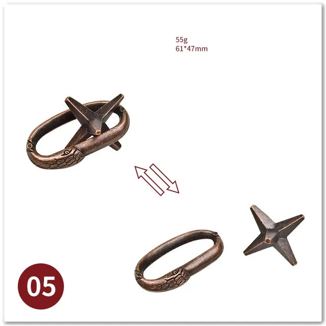 MEACAOFG Classic IQ Metal Brain Teaser 3D Alloy Box Kong Ming Lock Puzzles Magic Baffling Puzzle Game Toys for Children Adults Funny Gift - BIG FRENCHIES