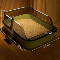 Splashproof Semi Closed Cat Toilet | Large Capacity Cat Litter Box