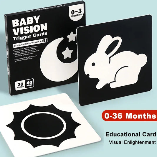 Baby Montessori Flash Cards – Black & White Visual Stimulation Toy - BIG FRENCHIES