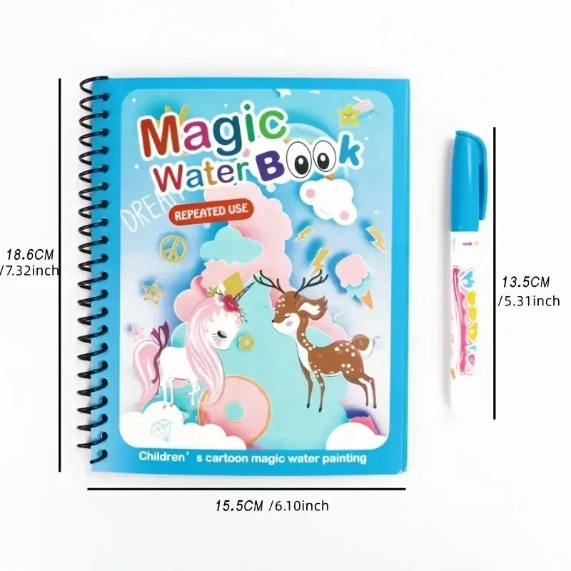 Watercolor Painting Magic Book – Reusable Cartoon Art Book for Kids - BIG FRENCHIES