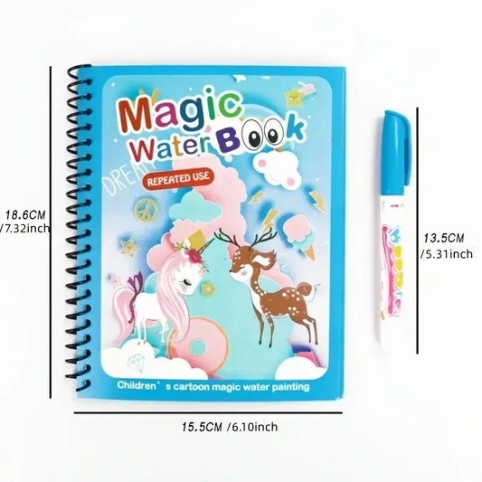 Watercolor Painting Magic Book – Reusable Cartoon Art Book for Kids - BIG FRENCHIES