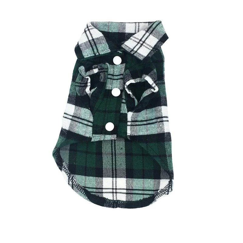 British Style Plaid Dog Shirt – Cotton Pet Clothes for Small Dogs & Cats - BIG FRENCHIES
