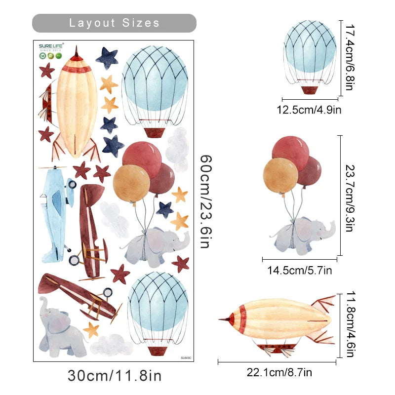 Retro Nursery Peel and Stick Stickers