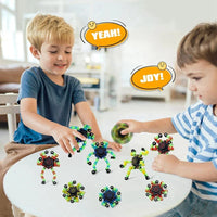 4PCS Glow-in-the-Dark Fidget Spinners – Deformable Robot Sensory Toys for Kids & Adults | Stress Relief Fingertip Gyro Party Favors