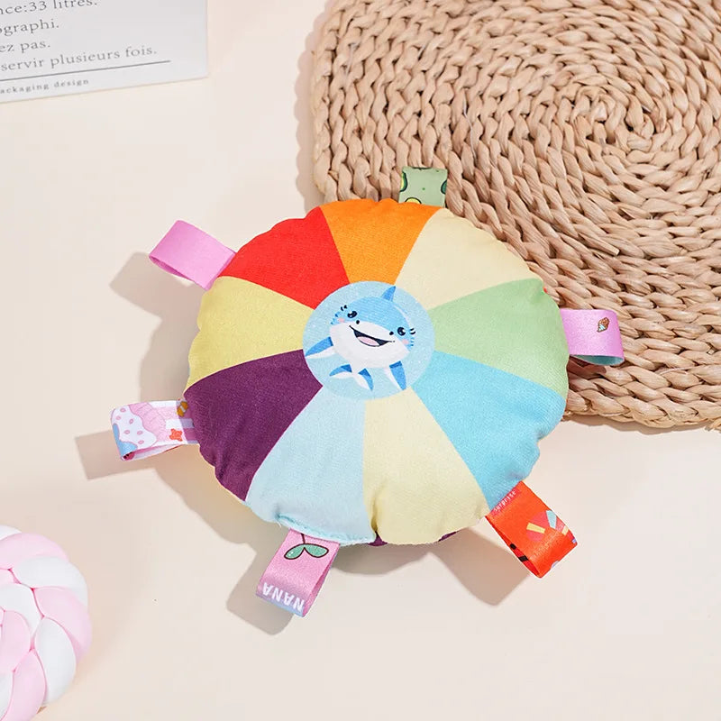 Rainbow Plush Flying Saucer Dog Toy – Interactive Chew & Training Disc - BIG FRENCHIES