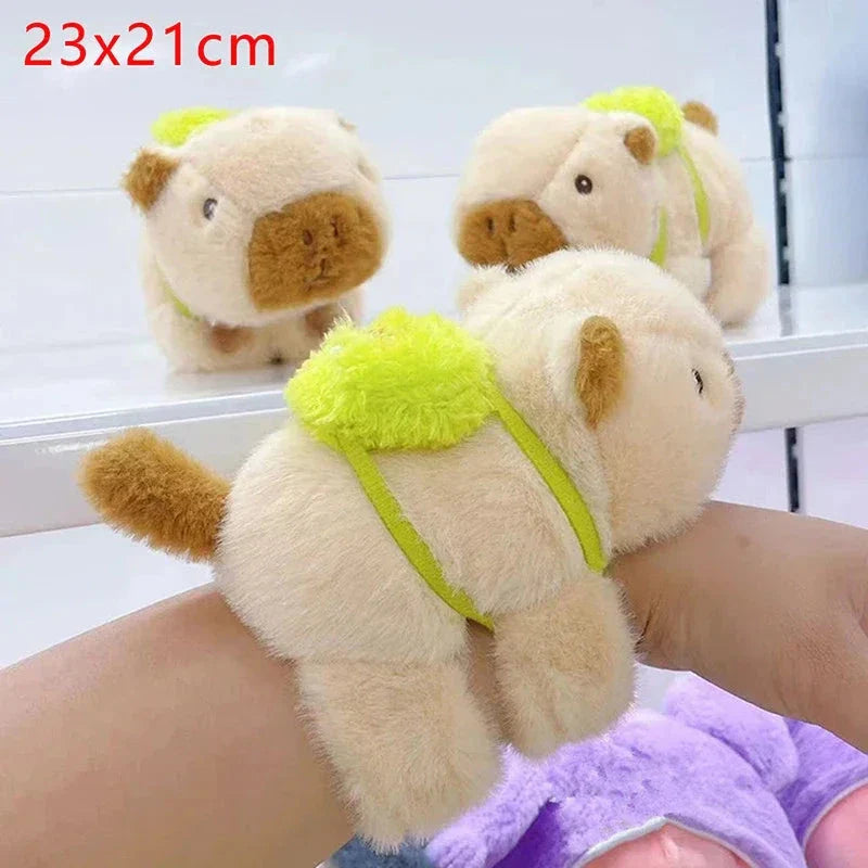 Kawaii Capybara Plush Slap Snap Wristband – Funny Kids Toy Bracelet