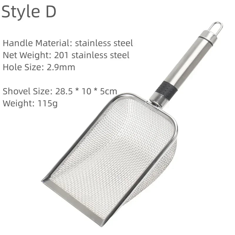 Stainless Steel Cat Litter Scoop with Long Handle | Durable & Easy to Use - BIG FRENCHIES