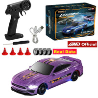 4WD RC Drift Racing Car - 1/43 Mini High-Speed Electric Car with Gyroscope, Realistic Lights, Remote Control Toy for Kids & Adults