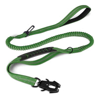 Reflective Shock Absorbing Bungee Dog Leash with Seatbelt Clip - BIG FRENCHIES