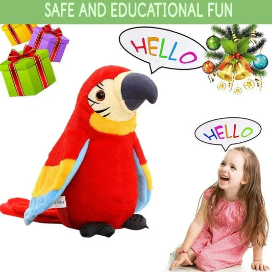 Talking Macaw Parrot Plush Toy – Repeat & Speak Animated Bird - BIG FRENCHIES