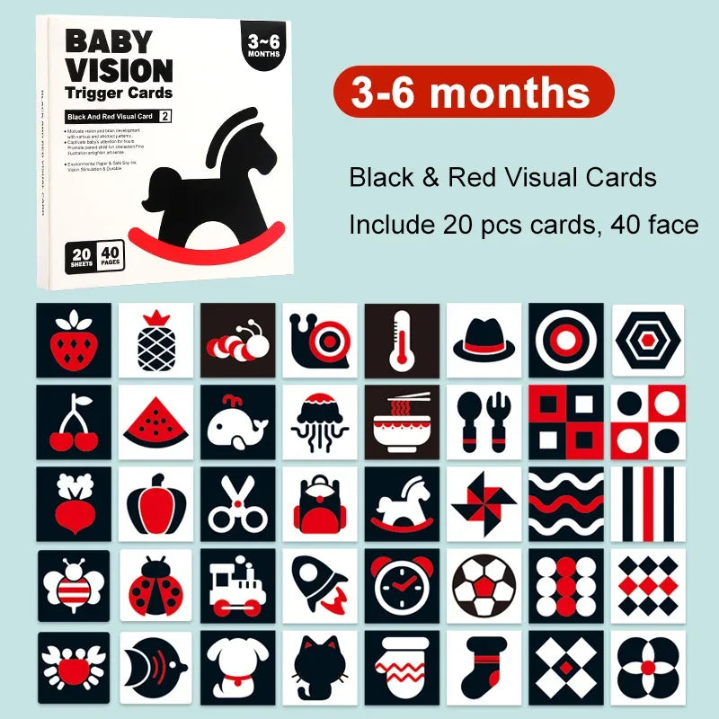 Baby Montessori Flash Cards – Black & White Visual Stimulation Toy - BIG FRENCHIES