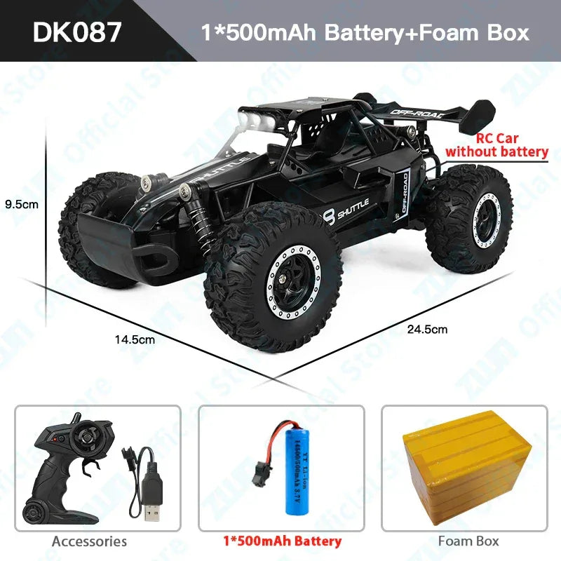 ZWN 1:16/1:20 RC Car 2WD Off-Road Remote Control Car with LED Light - BIG FRENCHIES